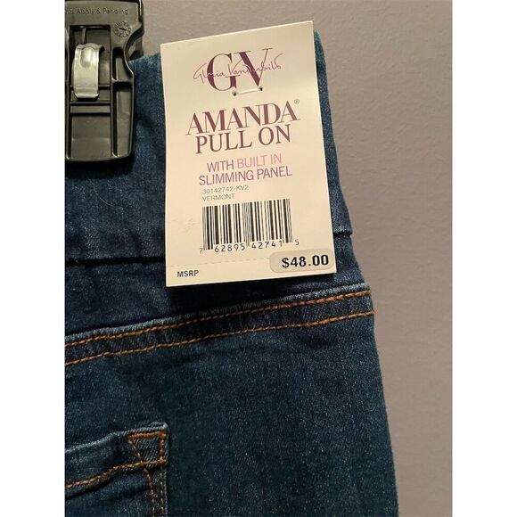 Gloria Vanderbilt Women's Amanda Pull On Plus Size 18 Blue Straight 29Plus Jeans - Picture 10 of 11